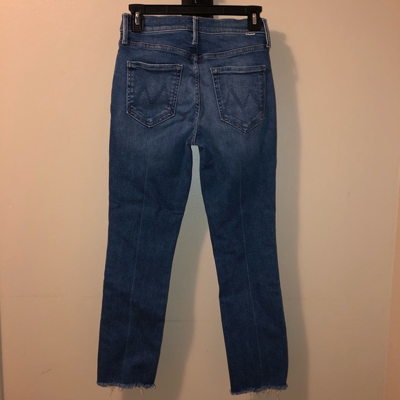 MOTHER ”The Mid Rise Dazzler Ankle Fray”Cropped Straight Jeans,Size-26 - Picture 3 of 16
